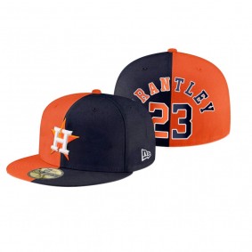 Houston Astros Michael Brantley Orange Navy Split 59FIFTY Fitted Hat