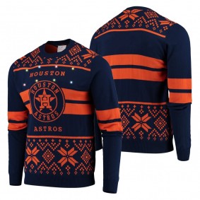 Houston Astros Navy 2019 Ugly Christmas Light Up Sweater