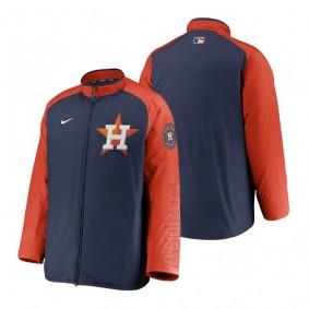 Houston Astros Navy Orange Authentic Collection Team Dugout Full-Zip Jacket Men's