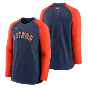 Houston Astros Navy Authentic Collection Pregame Performance Raglan Pullover Sweatshirt Men's