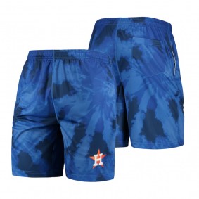 Men's Houston Astros Navy Training Shorts Tie-Dye