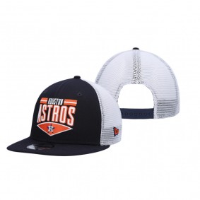 Houston Astros Navy White Base Trucker 9FIFTY Snapback Hat