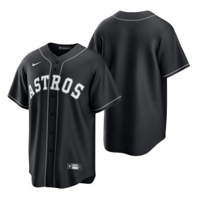 Houston Astros Nike Black White Replica Team Jersey