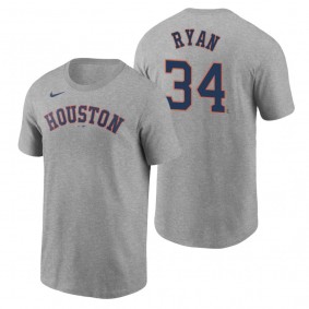 Men's Houston Astros Nolan Ryan Nike Gray 2020 Name & Number T-Shirt