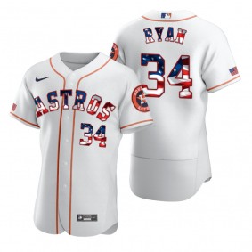 Nolan Ryan Houston Astros White 2020 Stars & Stripes 4th of July Jersey