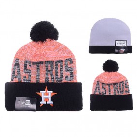 Male Houston Astros Pink Craze Cuffed Knit Hat With Pom