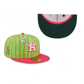 Houston Astros Pink Green Big League Chew Wild Pitch Watermelon Flavor Pack Fitted Hat