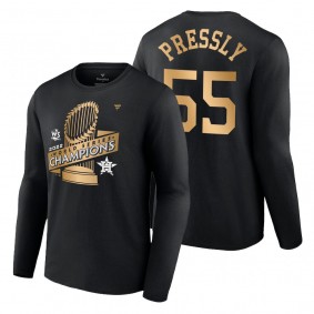 Houston Astros Ryan Pressly Black 2022 World Series Champions Name & Number T-Shirt Men's