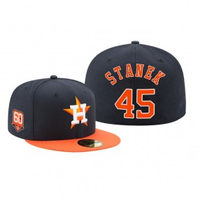 Houston Astros Ryne Stanek Navy 60th Anniversary Authentic Fitted Hat