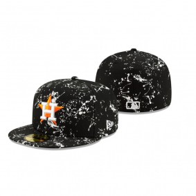 Houston Astros Black Splatter 59FIFTY Fitted Hat