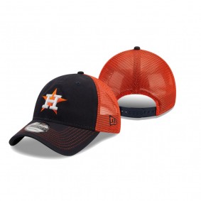 Houston Astros Navy Orange Team Fronted Trucker 9TWENTY Hat