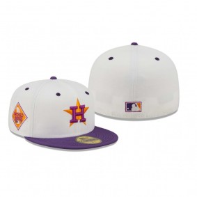 Houston Astros White Purple 2017 World Series Grape Lolli Fitted Hat