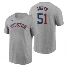 Men's Houston Astros Will Smith Gray Nike Name & Number T-Shirt