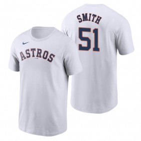 Men's Houston Astros Will Smith White Nike Name & Number T-Shirt