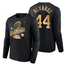 Houston Astros Yordan Alvarez Black 2022 World Series Champions Name & Number T-Shirt Men's