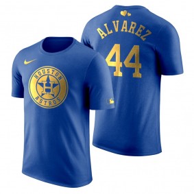 Men's 2020 Father's Day Houston Astros Yordan Alvarez Blue T-Shirt