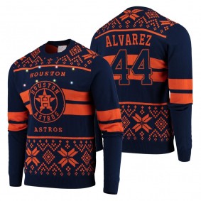 Houston Astros Yordan Alvarez Navy 2019 Ugly Christmas Light Up Sweater