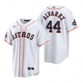 Men's Houston Astros Yordan Alvarez White 2022 World Series Champions Home Replica Jersey