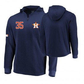 Houston Astros Navy Batting Practice #35 Justin Verlander Waffle Hoodie Men's