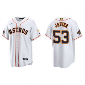 Cristian Javier Houston Astros White 2023 Gold Program Jersey