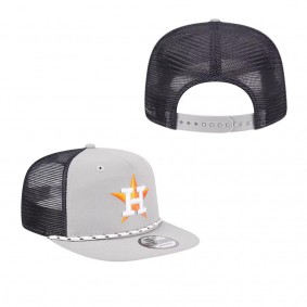 Men's Houston Astros Gray Golfer Green Undervisor 9FIFTY Snapback Hat