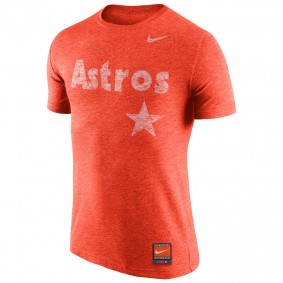 Male MLB Houston Astros Heathered Orange Cooperstown Short Sleeve T-shirt