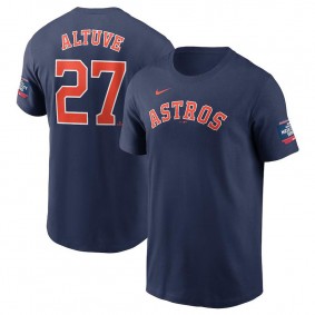 Men's Houston Astros Jose Altuve Navy 2024 MLB World Tour Mexico City Series Name & Number T-Shirt