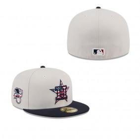 Men's Houston Astros Khaki Black 2024 Fourth of July 59FIFTY Fitted Hat