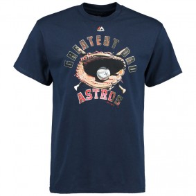 Male MLB Houston Astros Navy Greatest Dad II Short Sleeve T-shirt