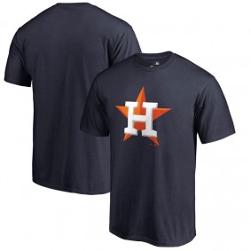 Male MLB Houston Astros Navy Primary Logo Short Sleeve T-shirt