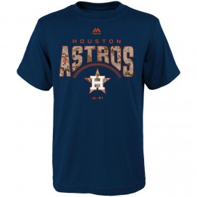 Youth MLB Houston Astros Navy Digi Camo Short Sleeve T-shirt