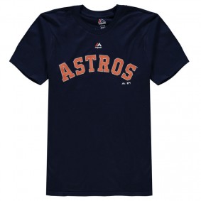 Youth MLB Houston Astros Navy Wordmark Short Sleeve T-shirt