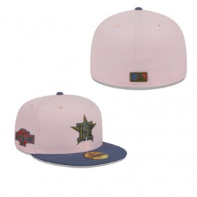 Men's Houston Astros Pink Blue Olive Undervisor 59FIFTY Fitted Hat