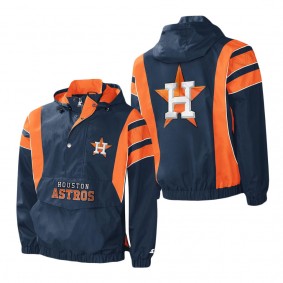 Men's Houston Astros Starter Navy Impact Hoodie Half-Zip Jacket