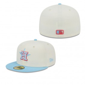 Men's Houston Astros White Light Blue Spring Color Two-Tone 59FIFTY Fitted Hat