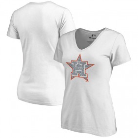 Women's MLB Houston Astros White Whiteout Slim Fit Short Sleeve T-shirt