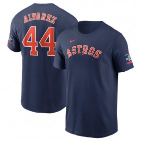 Men's Houston Astros Yordan Alvarez Navy 2024 MLB World Tour Mexico City Series Name & Number T-Shirt