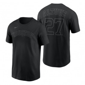 Houston Astros Jose Altuve Black Pitch Black T-Shirt