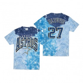 Houston Astros Jose Altuve Blue Tri Dye Vintage Tubular T-Shirt