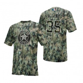 2019 Memorial Day Justin Verlander Houston Astros Black Tan Camo T-Shirt