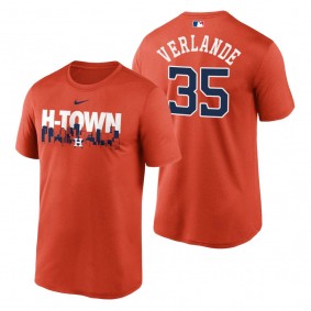 Houston Astros Justin Verlander Orange Local Skyline Legend Performance T-Shirt