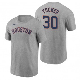 Men's Houston Astros Kyle Tucker Gray Nike Name & Number T-Shirt