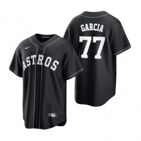 Men's Houston Astros Luis Garcia Black White Replica Official Jersey