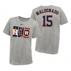 Houston Astros Martin Maldonado Heathered Charcoal 3Peat Team Logo Legend Performance T-Shirt