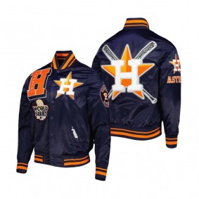 Houston Astros Mash Up Satin Full-Snap Navy Jacket