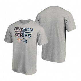 Men's Houston Astros vs. Tampa Bay Rays Basket Catch Heather Gray T-Shirt 2019 AL Division Series Matchup