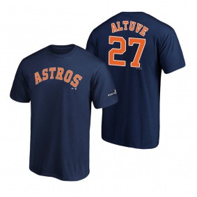 Houston Astros Jose Altuve Navy 2019 Postseason Name & Number T-Shirt