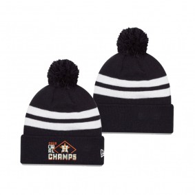 Men's Houston Astros Navy 2019 American League Champions Cuffed Pom Knit Hat