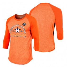 Men's Houston Astros Orange 2019 American League Champions Locker Room Raglan T-Shirt