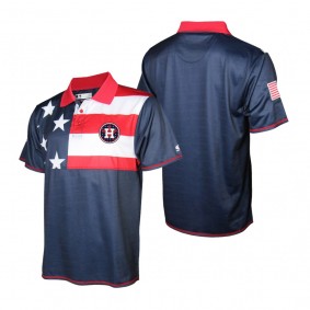 Houston Astros Stitches Navy Red 2019 Stars & Stripes Polo